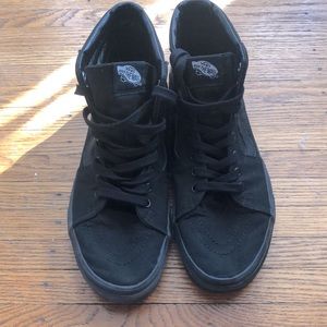 All black vans high tops